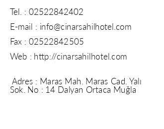 nar Sahil Hotel iletiim bilgileri